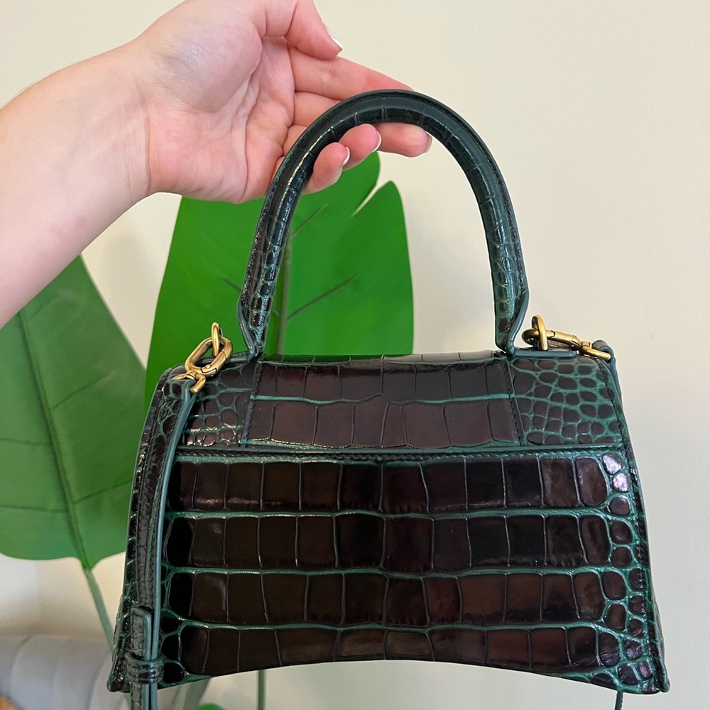 Balenciaga Dark Green Crocodile Embossed Bag - Picture 7 of 9